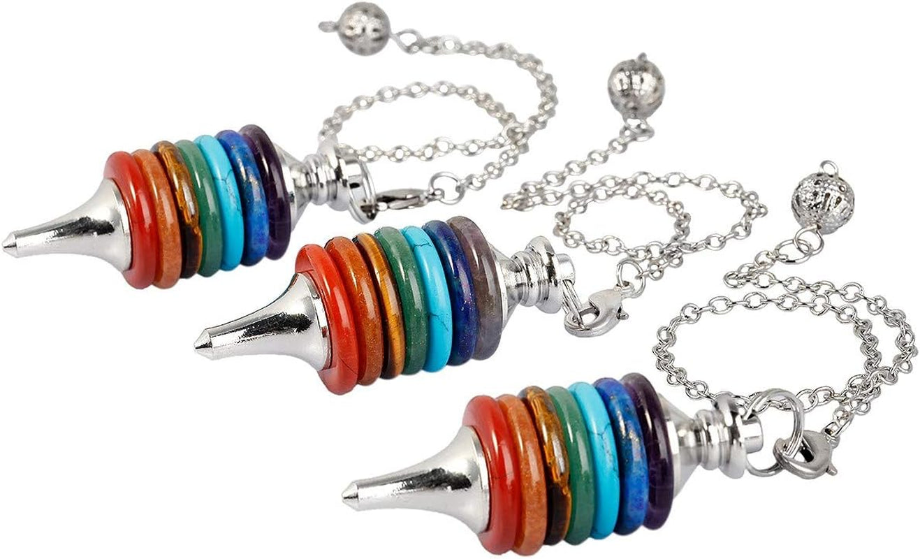 TUMBEELLUWA Healing Crystal Pendulum - Chakra Quartz Dowsing Energy Stone for Divination, Reiki, and Meditation Balancing