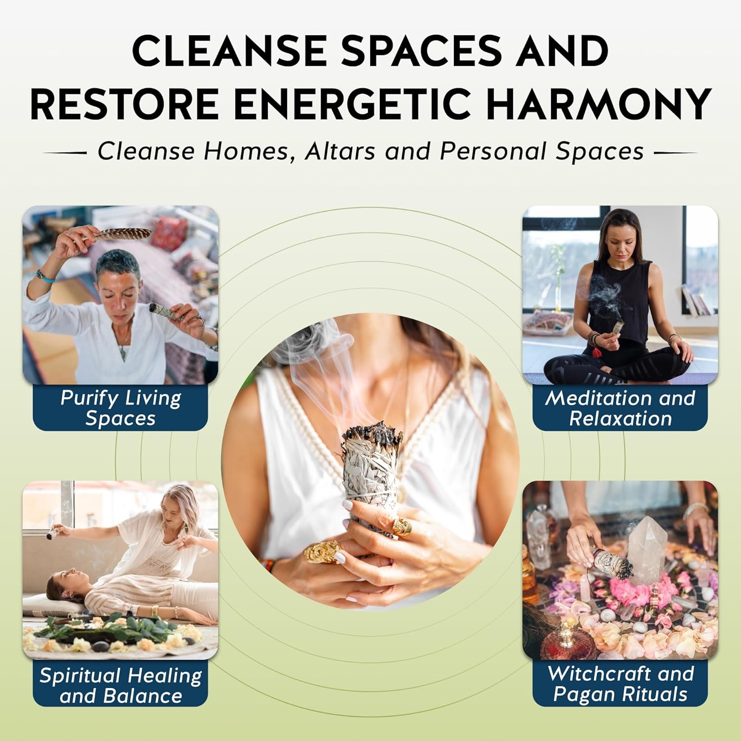 Alternative Imagination White Sage Smudge Stick Set – 3-Pack of 4-Inch Bundles for Home Cleansing, Meditation, Energy Clearing, and Spiritual Practices