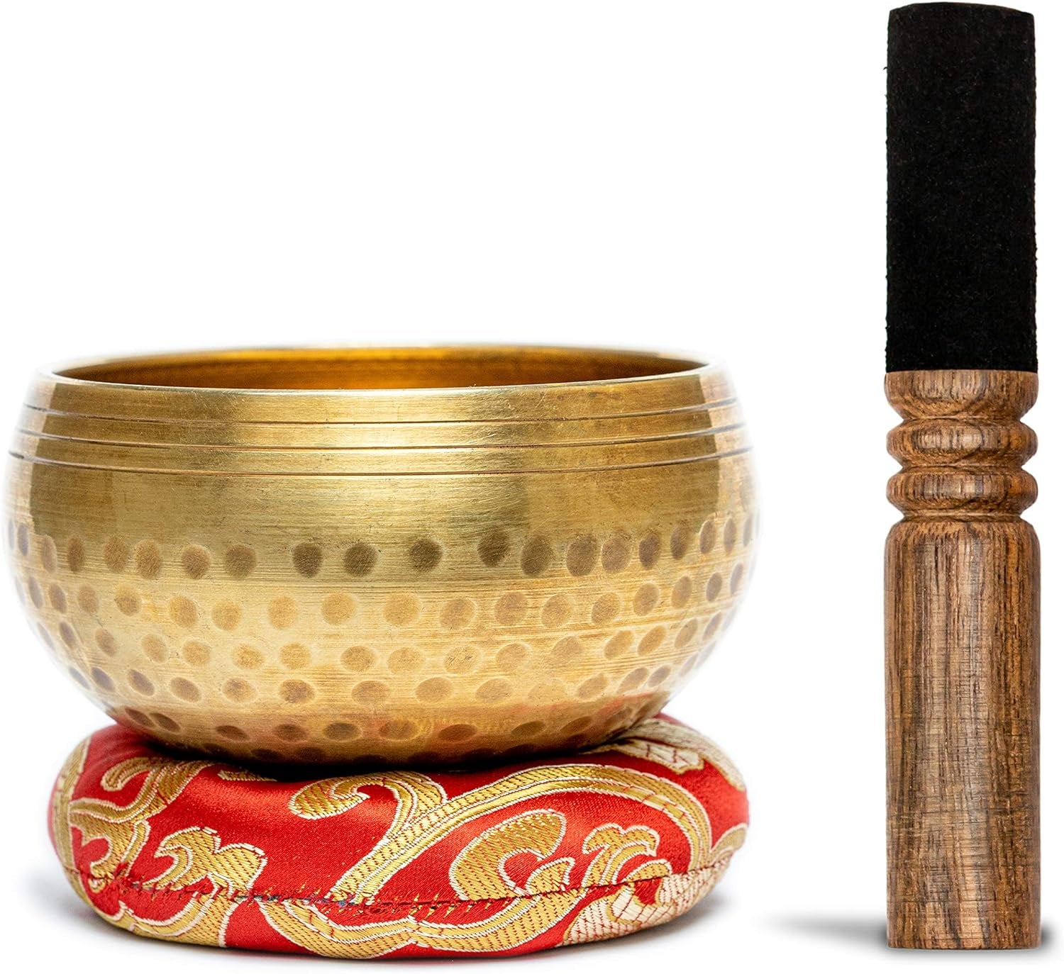 Tibetan Singing Bowls Set - Hand-Hammered Meditation Sound Bowl from Nepal for Yoga, Mindfulness, Healing, and Chakra Balancing (3 Inch)