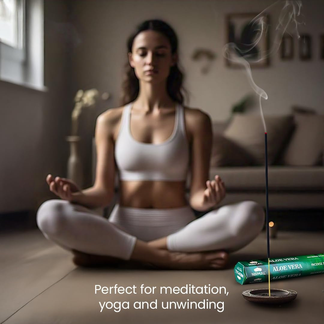 Shubhkart Hexa Aloe Vera Incense Sticks - Set of 6 Packs, 120 Sticks for Relaxation, Stress Relief, and Mindful Meditation | Eco-Friendly and Non-Toxic Aromatic Incense