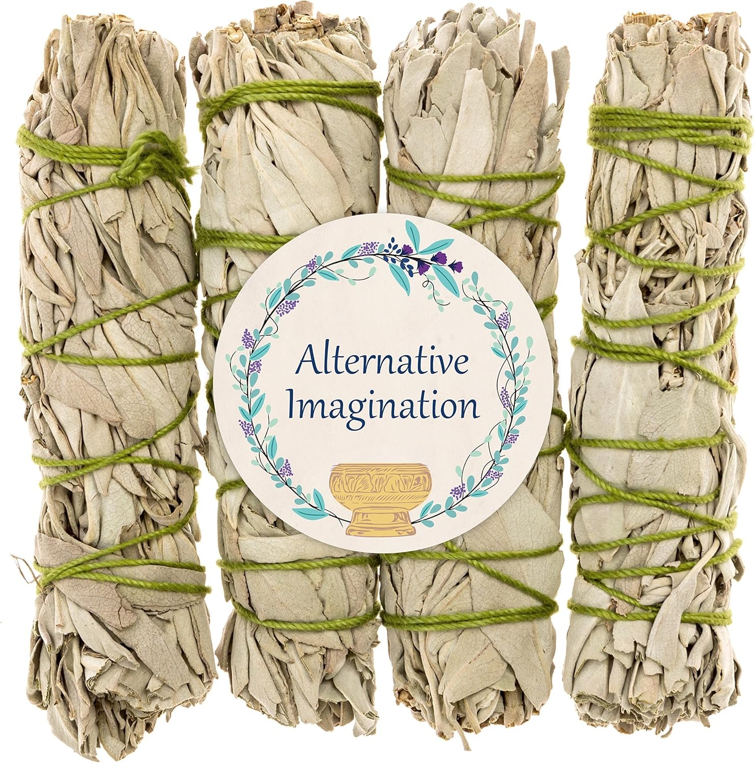 Alternative Imagination White Sage Smudge Stick Set – 3-Pack of 4-Inch Bundles for Home Cleansing, Meditation, Energy Clearing, and Spiritual Practices