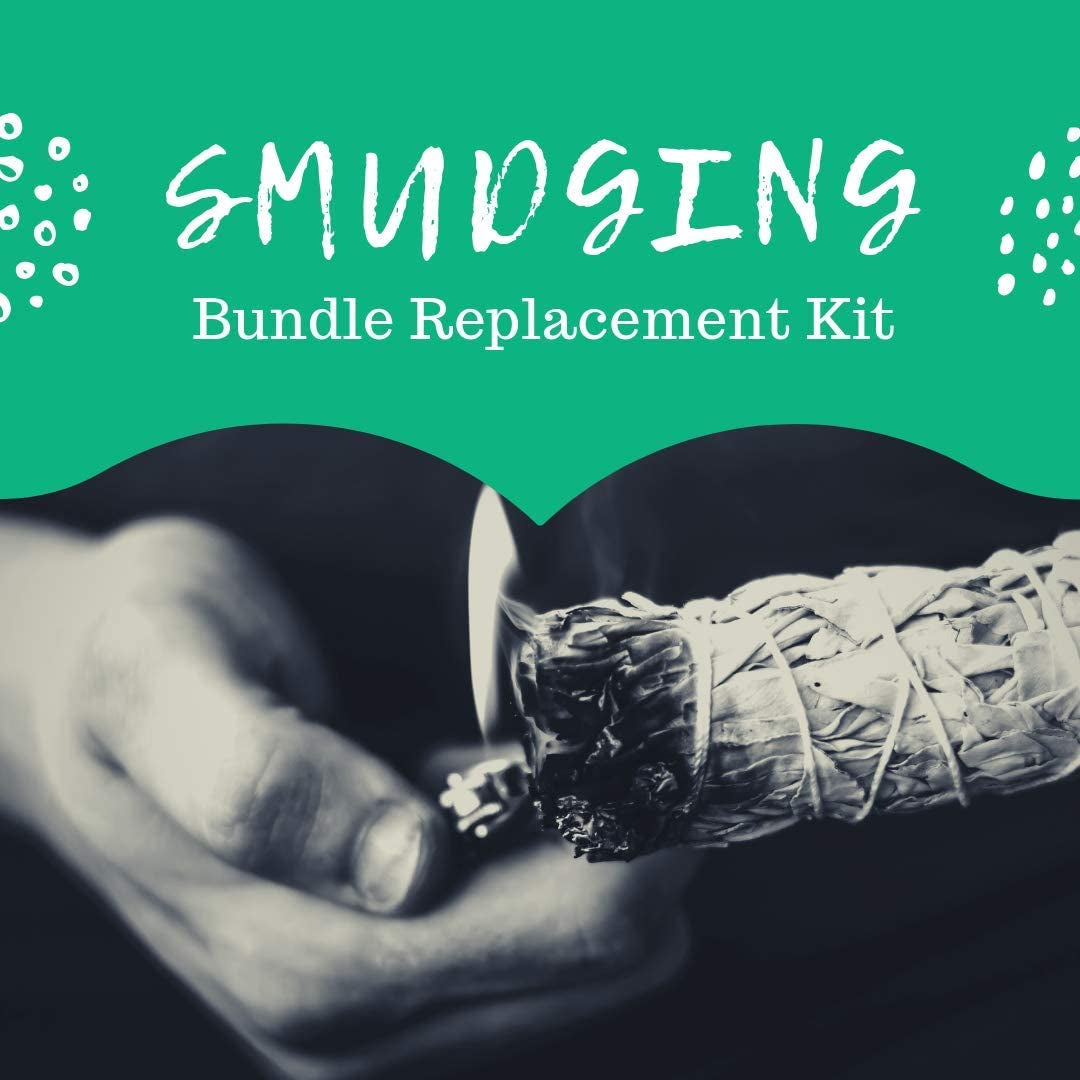 Sage Smudge Kit with Three White Sage Sticks, Chakra Stones Diffuser Bracelet, Incense Sticks, Cleansing Instructions, and Charitable Contribution
