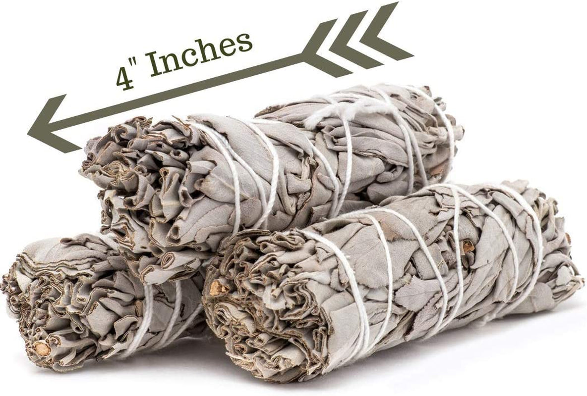 Sage Smudge Kit with Three White Sage Sticks, Chakra Stones Diffuser Bracelet, Incense Sticks, Cleansing Instructions, and Charitable Contribution