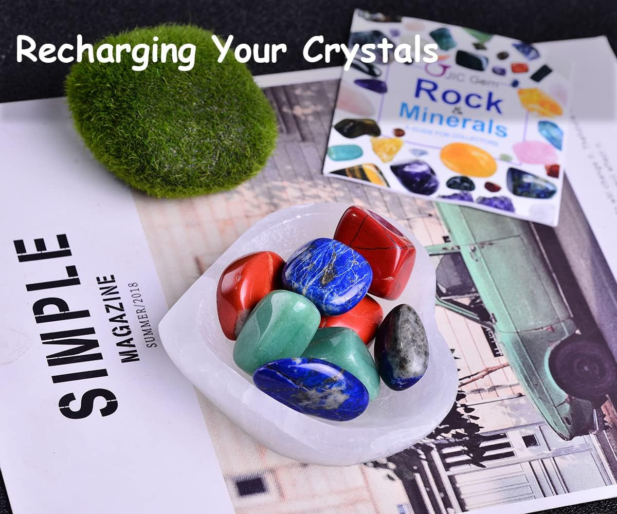 Hand-Carved 5" Heart-Shaped Selenite Bowl for Cleansing and Decoration