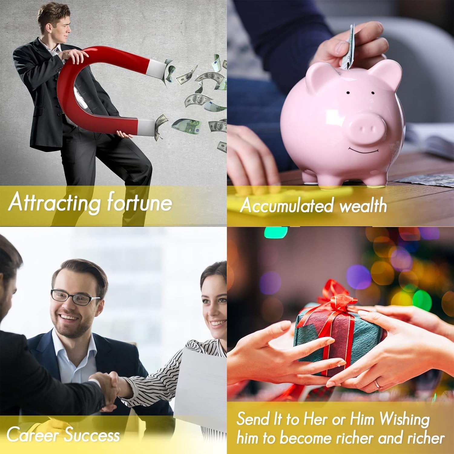 Qiancannaor Abundance and Prosperity Crystal and Healing Stones Set for Spiritual Practices, Meditation, and Feng Shui