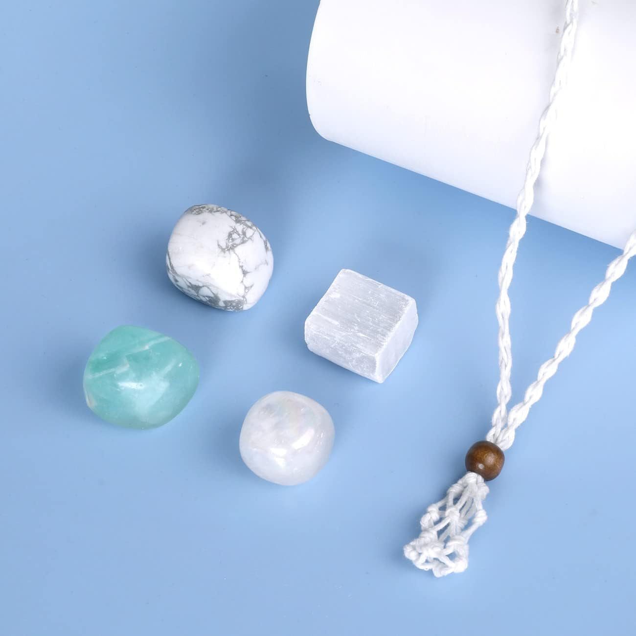 7 Chakra Healing Crystal Necklace Set - Handmade Bohemian Cord Cage with Genuine Crystals and Healing Stones - Spiritual Jewelry Gift for Women and Teens