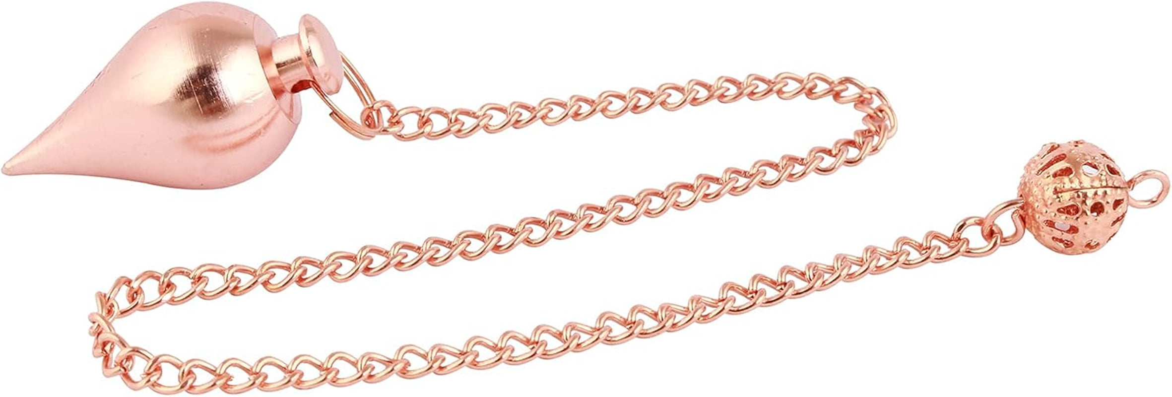 Brass Metal Spiral Pendulum with 9 Ring Coil - Designer Cone Shape for Divination and Healing Dowsing