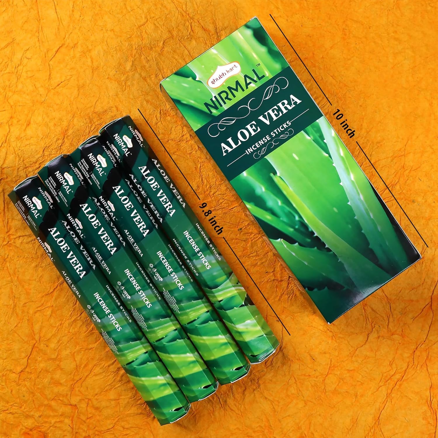 Shubhkart Hexa Aloe Vera Incense Sticks - Set of 6 Packs, 120 Sticks for Relaxation, Stress Relief, and Mindful Meditation | Eco-Friendly and Non-Toxic Aromatic Incense