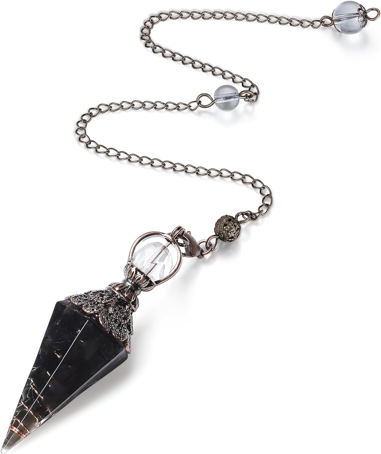 MAIBAOTA Natural Black Obsidian Pendulum Crystal for Dowsing and Divination, Spiritual Tools for Witchcraft