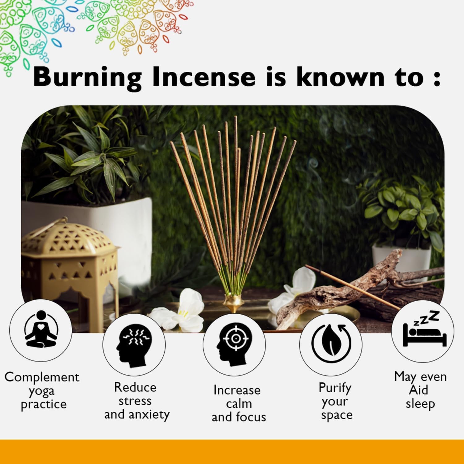 Vedic Sandalwood Incense Sticks 250G (Approx. 135 Handmade Sticks) with Complimentary Holder | 45-Minute Burn Time | Natural Charcoal-Free Agarbatti for Meditation, Yoga, Aromatherapy, and Relaxation