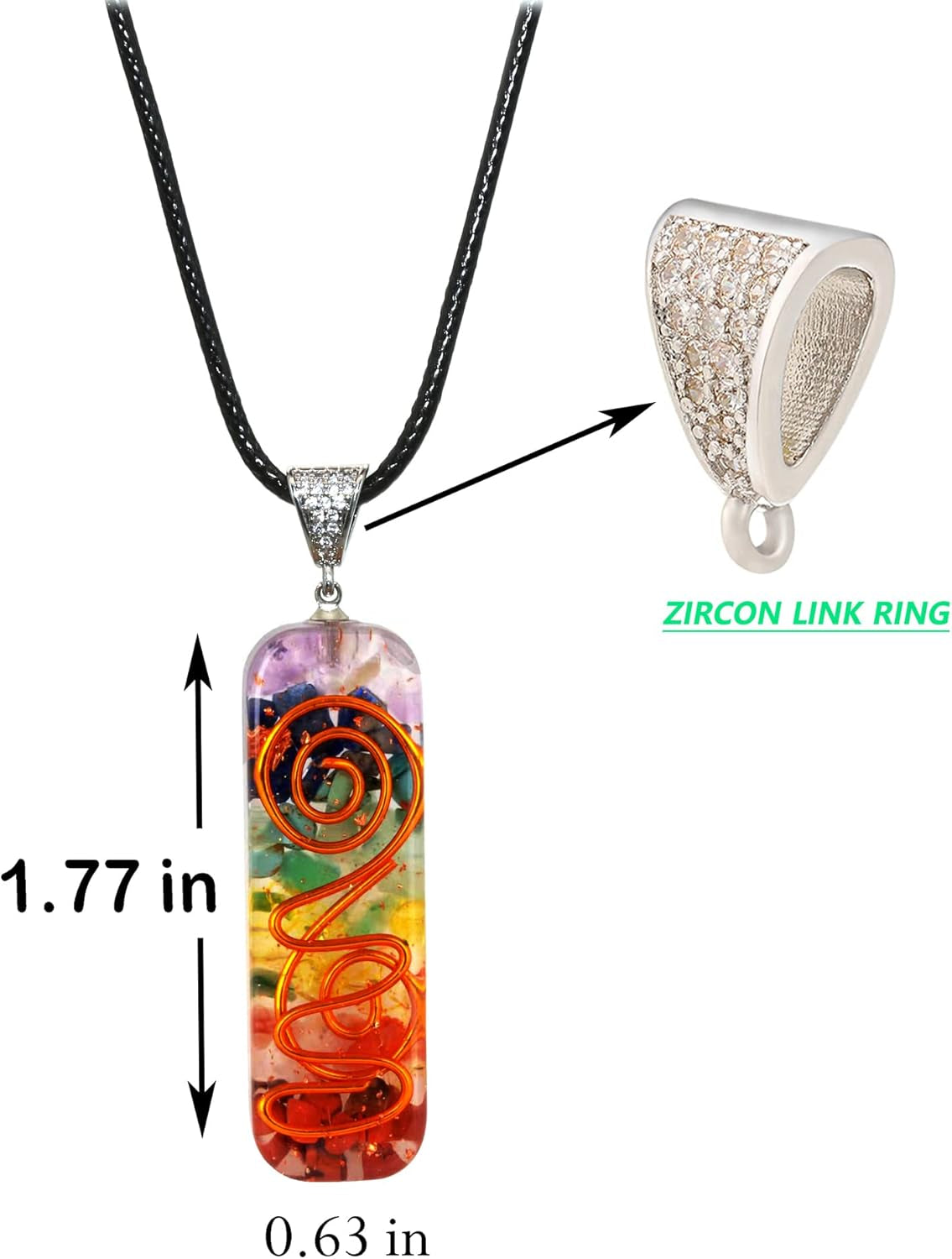 7 Chakra Orgone Energy Protection and Spiritual Healing Necklace and Bracelet Set for Men and Women