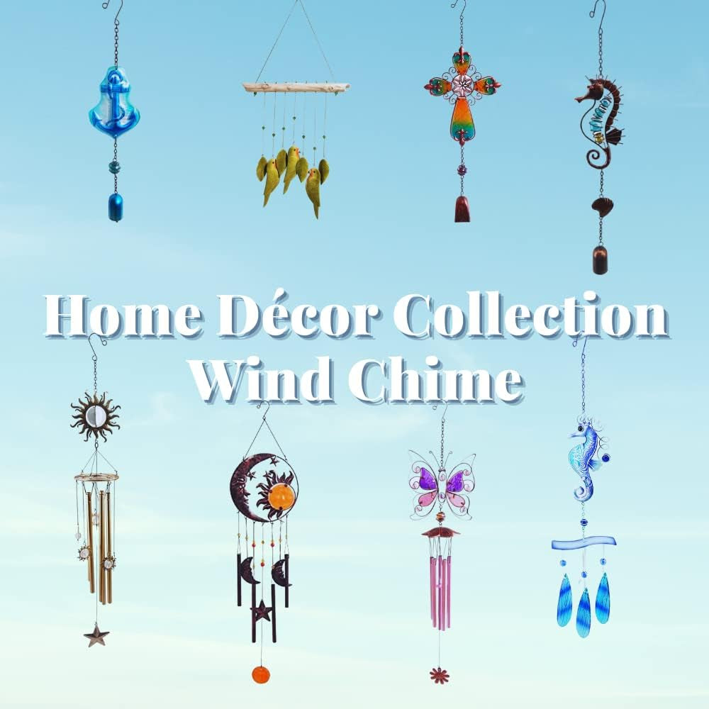 Comfy Hour Ocean Voyage Collection 35" Metal Sea Turtle Wind Chime in Blue