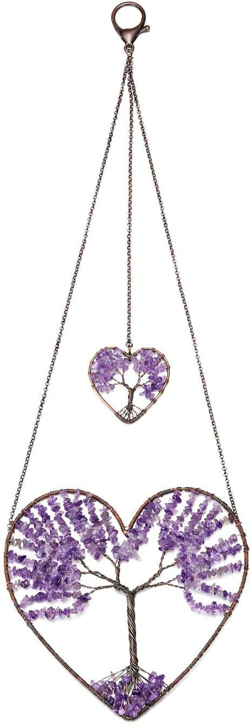 PESOENTH Tree of Life Chakra Stones Healing Crystals Wall Art - Elegant Home Decor and Gifts for Women, 7 Chakra Meditation and Feng Shui Ornaments for Christmas and Everyday Use