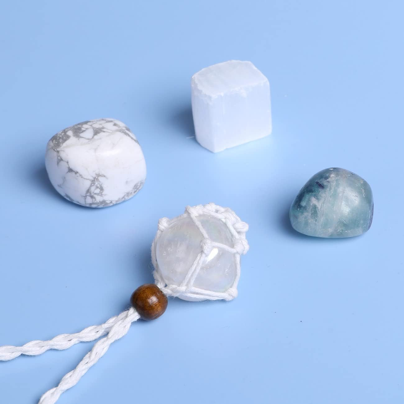 7 Chakra Healing Crystal Necklace Set - Handmade Bohemian Cord Cage with Genuine Crystals and Healing Stones - Spiritual Jewelry Gift for Women and Teens