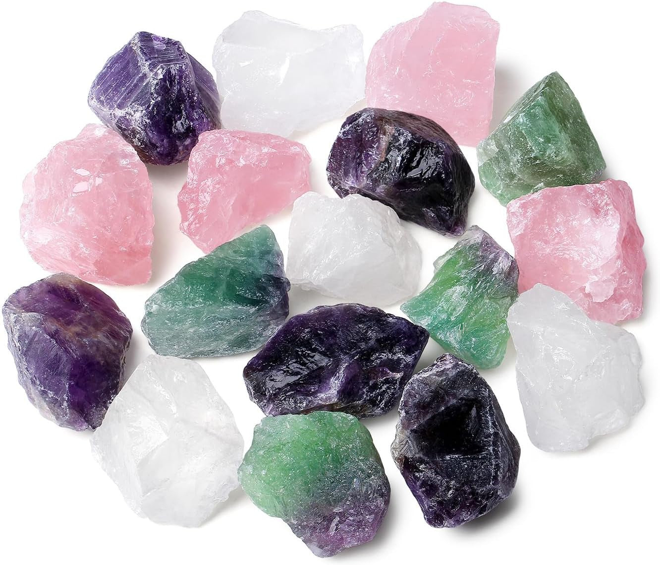 ZHIYUXI 2-Inch Natural Amethyst Crystal Rocks - Healing Stones for Tumbling, Wire Wrapping, and Home Décor (Set of 4)