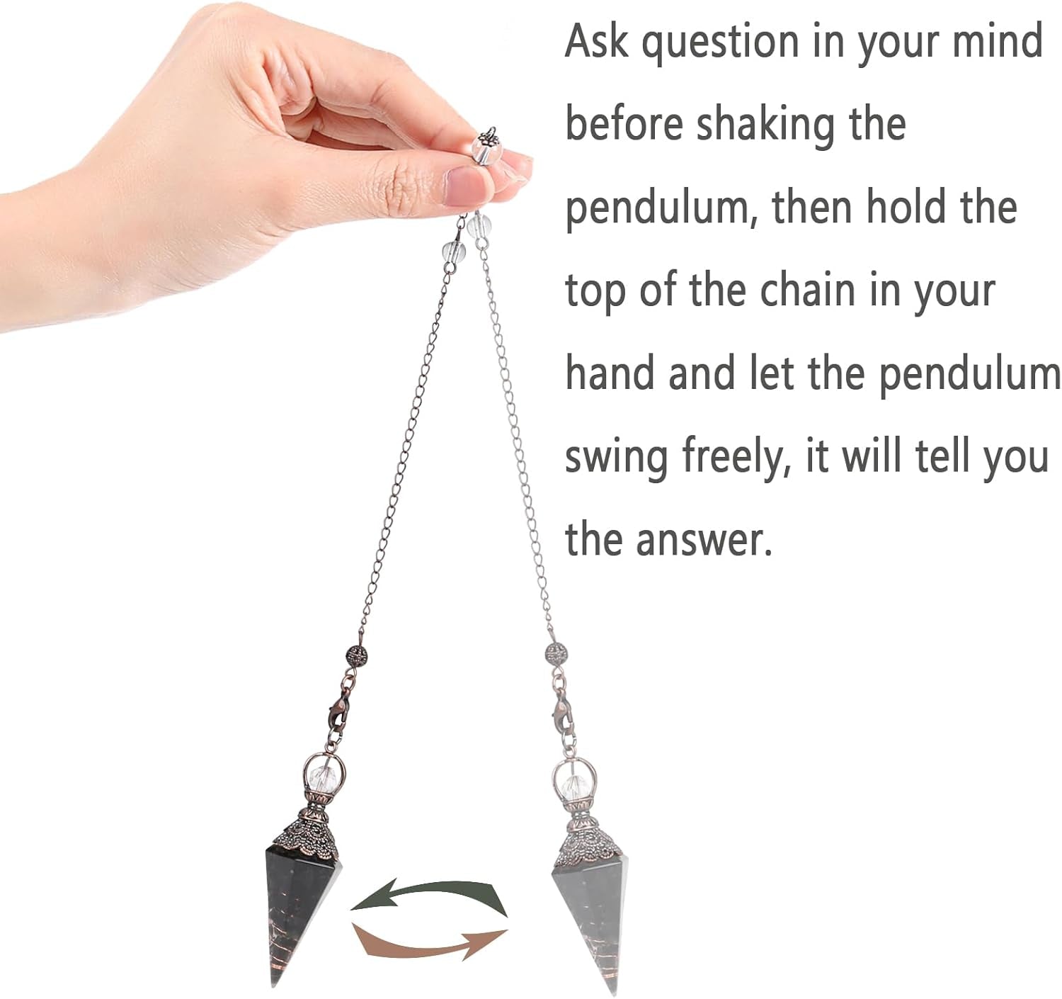 MAIBAOTA Natural Black Obsidian Pendulum Crystal for Dowsing and Divination, Spiritual Tools for Witchcraft