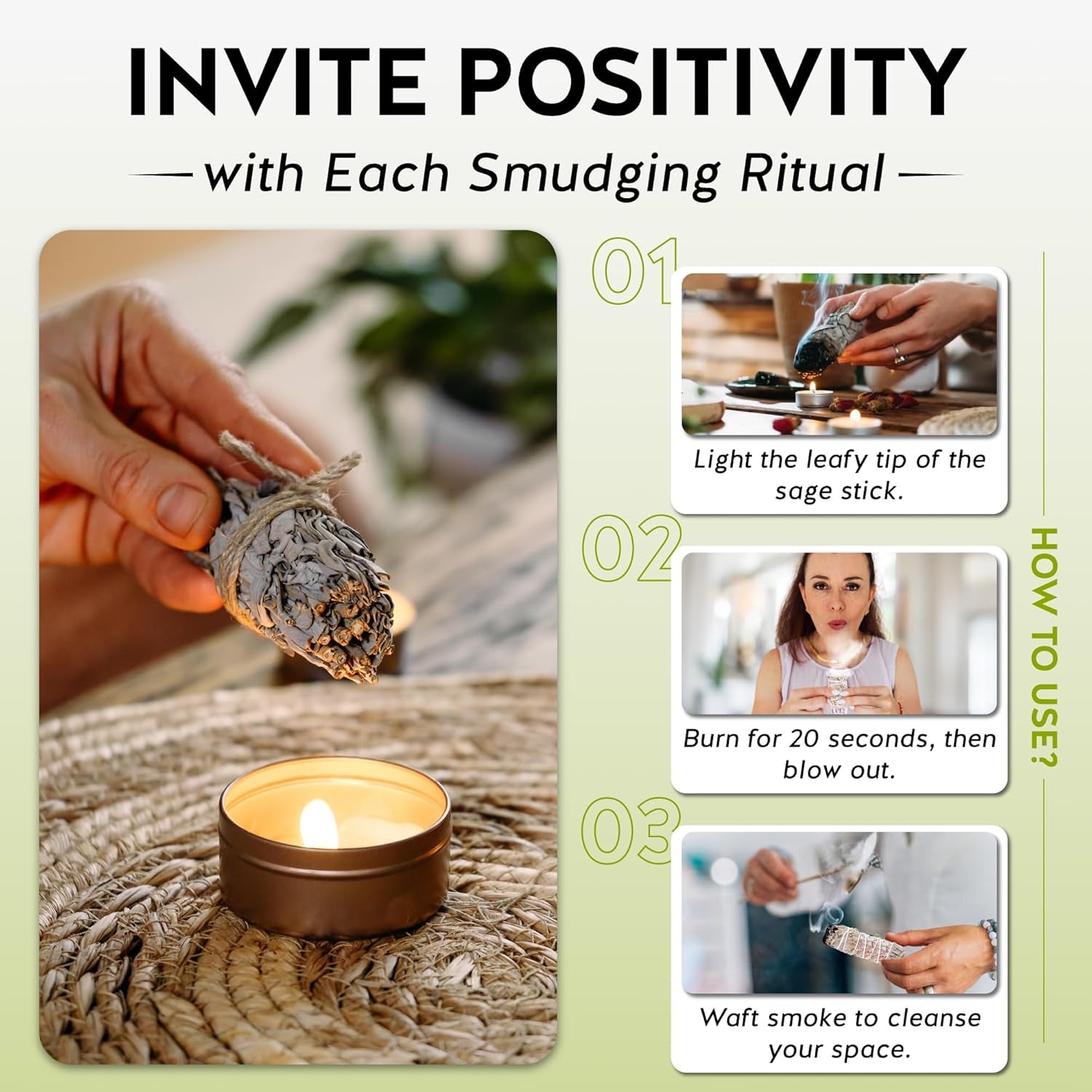 Alternative Imagination White Sage Smudge Stick Set – 3-Pack of 4-Inch Bundles for Home Cleansing, Meditation, Energy Clearing, and Spiritual Practices