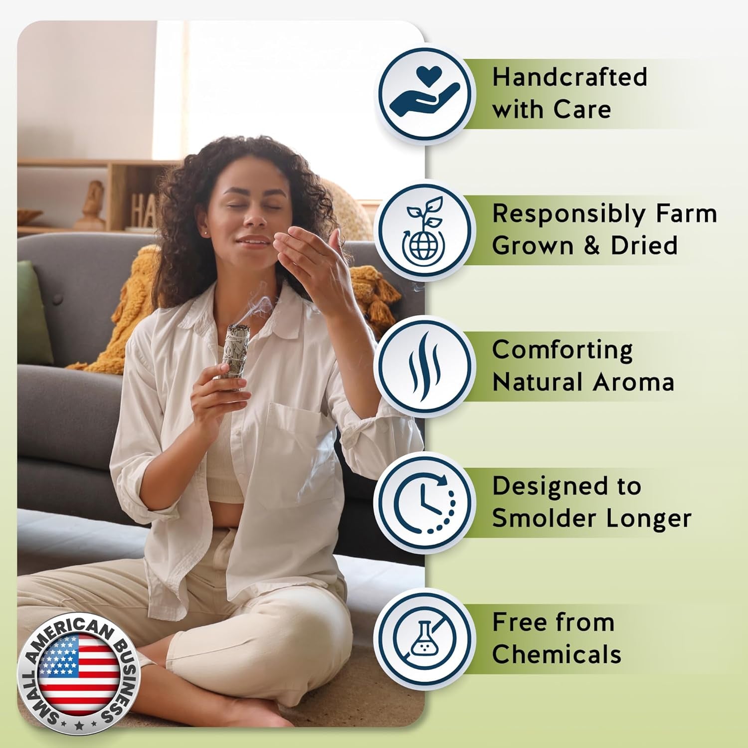 Alternative Imagination White Sage Smudge Stick Set – 3-Pack of 4-Inch Bundles for Home Cleansing, Meditation, Energy Clearing, and Spiritual Practices