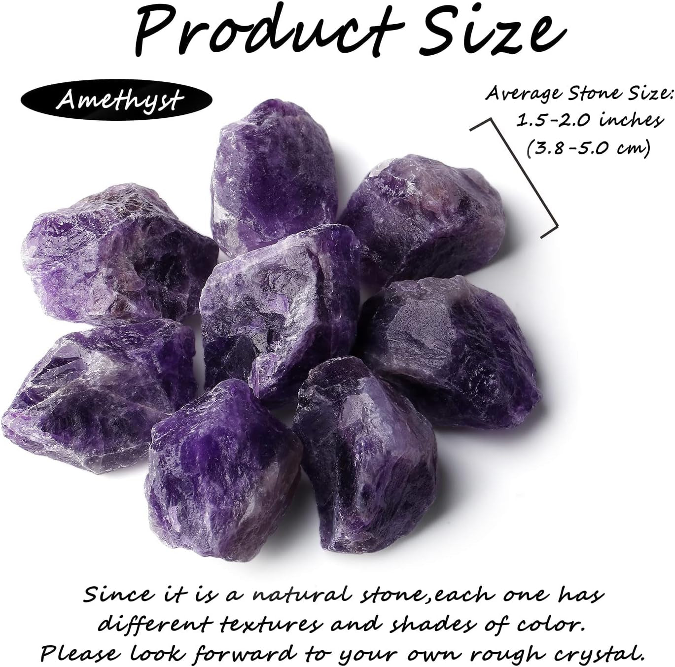 ZHIYUXI 2-Inch Natural Amethyst Crystal Rocks - Healing Stones for Tumbling, Wire Wrapping, and Home Décor (Set of 4)