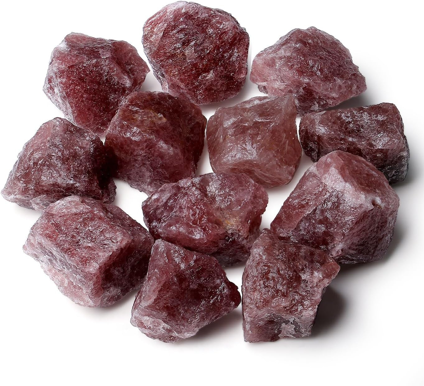 ZHIYUXI 2-Inch Natural Amethyst Crystal Rocks - Healing Stones for Tumbling, Wire Wrapping, and Home Décor (Set of 4)