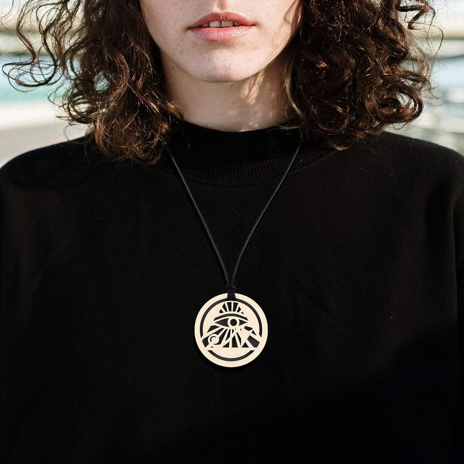 5.31" Sacred Geometry Wall Art Set of 4 (Eye of Horus, Flower of Life, Tree of Life, Metatron's Cube) - Crystal Grid Meditation and Chakra Wooden Decor for Yoga and Spiritual Gifting