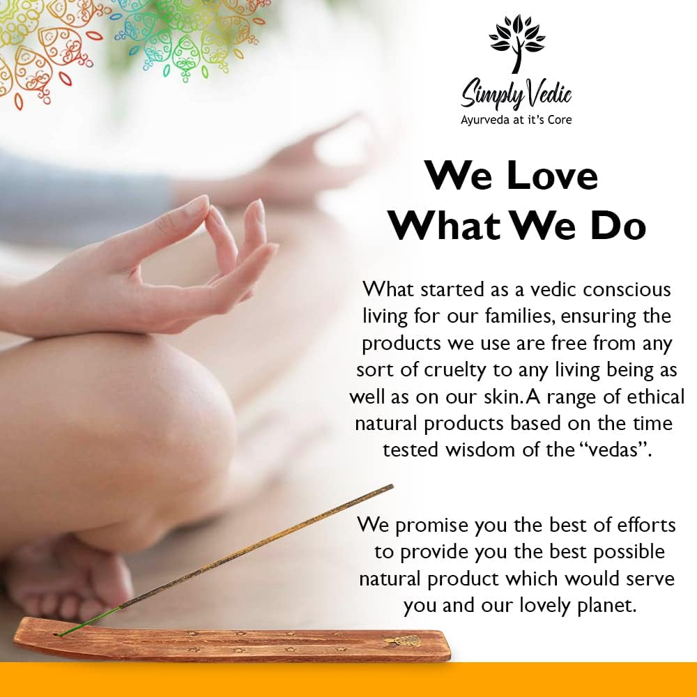 Vedic Sandalwood Incense Sticks 250G (Approx. 135 Handmade Sticks) with Complimentary Holder | 45-Minute Burn Time | Natural Charcoal-Free Agarbatti for Meditation, Yoga, Aromatherapy, and Relaxation