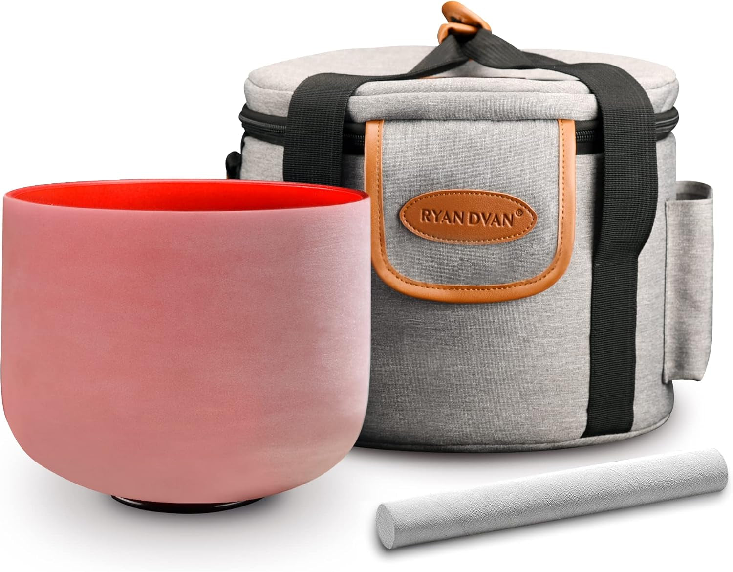 Ryan Dvan 7-12 Inch Frosted Quartz Crystal Singing Bowl Set for Sound Therapy with Mallets, Cases, and O-Ring for Yoga, Meditation, Energy Balancing, and Reiki Healing