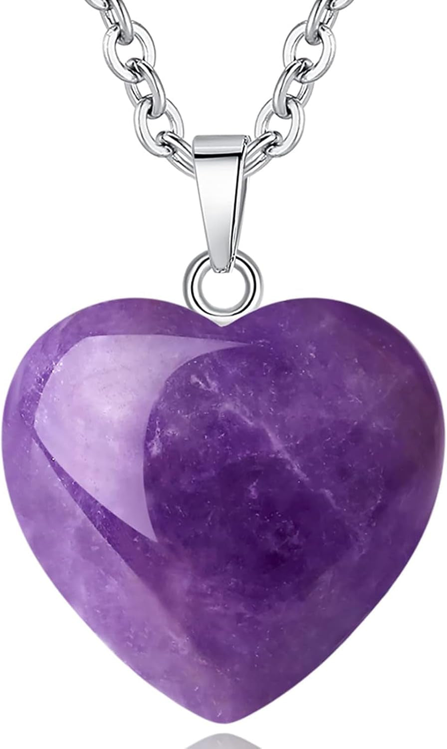 Rose Quartz Healing Crystal Necklace - Heart-Shaped Reiki Energy Jewelry for Women - Perfect Gift for Mother's Day and Christmas