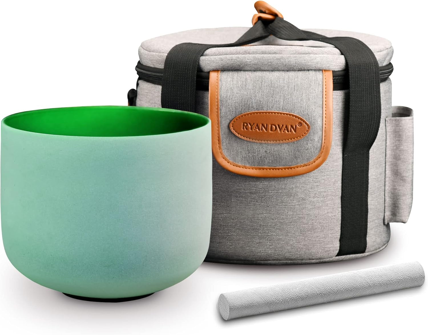 Ryan Dvan 7-12 Inch Frosted Quartz Crystal Singing Bowl Set for Sound Therapy with Mallets, Cases, and O-Ring for Yoga, Meditation, Energy Balancing, and Reiki Healing