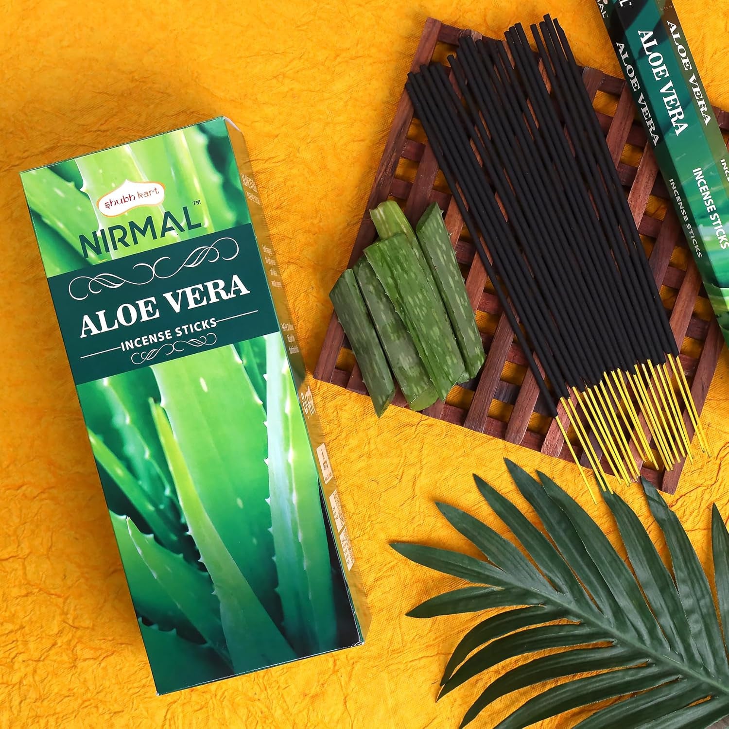 Shubhkart Hexa Aloe Vera Incense Sticks - Set of 6 Packs, 120 Sticks for Relaxation, Stress Relief, and Mindful Meditation | Eco-Friendly and Non-Toxic Aromatic Incense