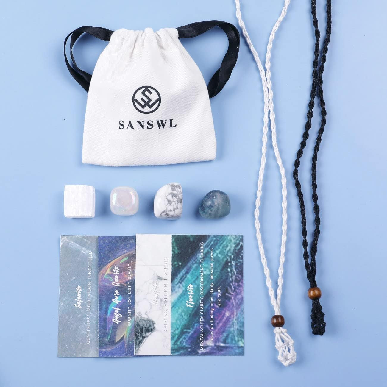 7 Chakra Healing Crystal Necklace Set - Handmade Bohemian Cord Cage with Genuine Crystals and Healing Stones - Spiritual Jewelry Gift for Women and Teens