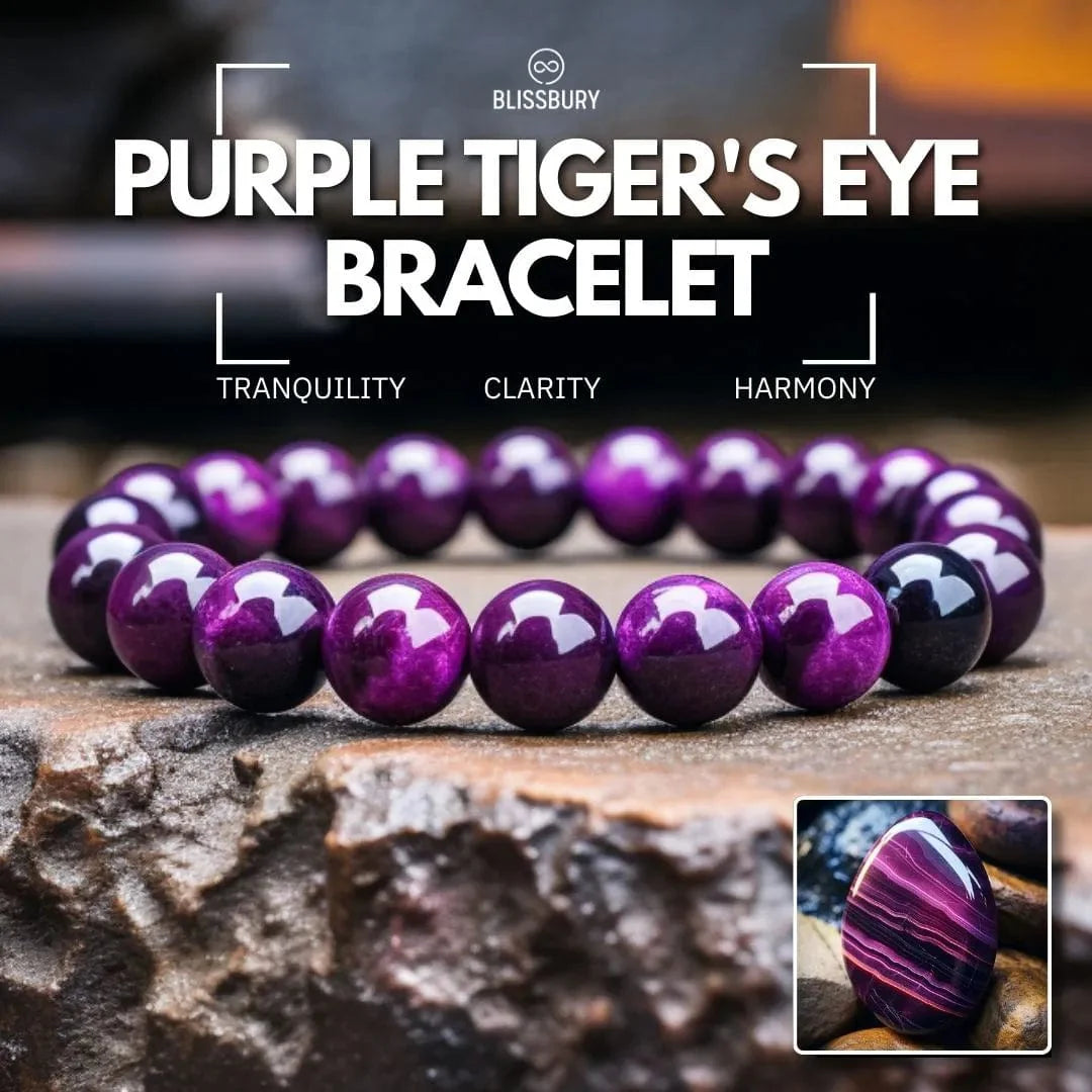 Purple Tiger's Eye Bracelet - Promoting Tranquility, Clarity, and Harmony