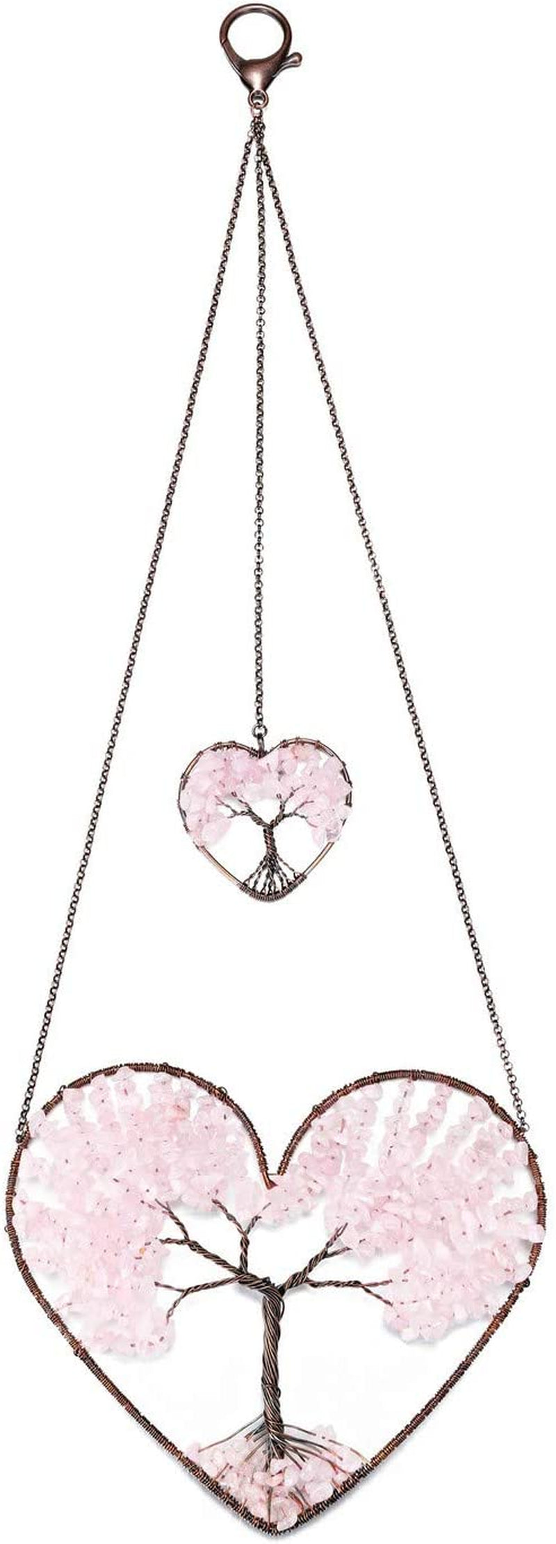 PESOENTH Tree of Life Chakra Stones Healing Crystals Wall Art - Elegant Home Decor and Gifts for Women, 7 Chakra Meditation and Feng Shui Ornaments for Christmas and Everyday Use