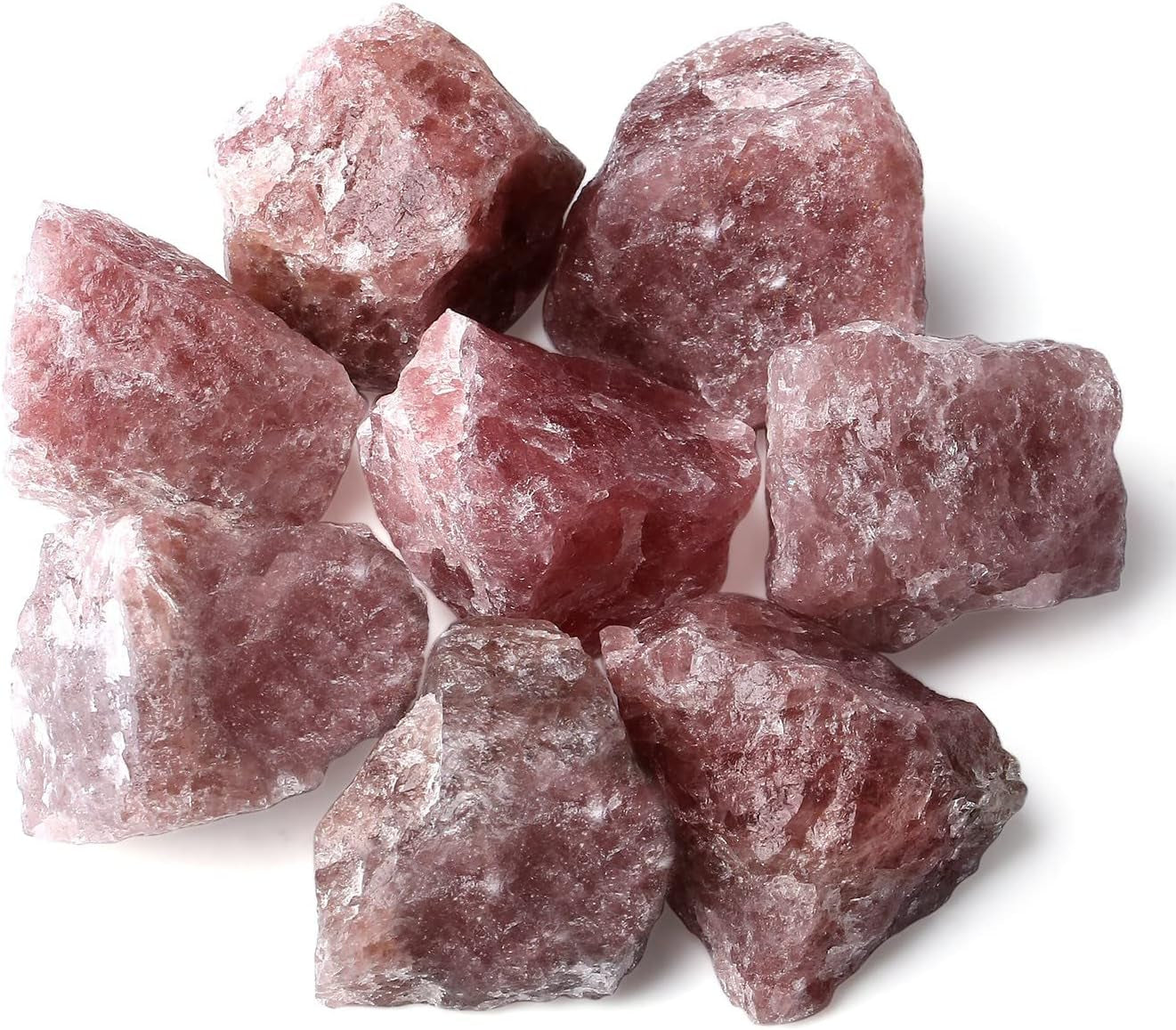 ZHIYUXI 2-Inch Natural Amethyst Crystal Rocks - Healing Stones for Tumbling, Wire Wrapping, and Home Décor (Set of 4)