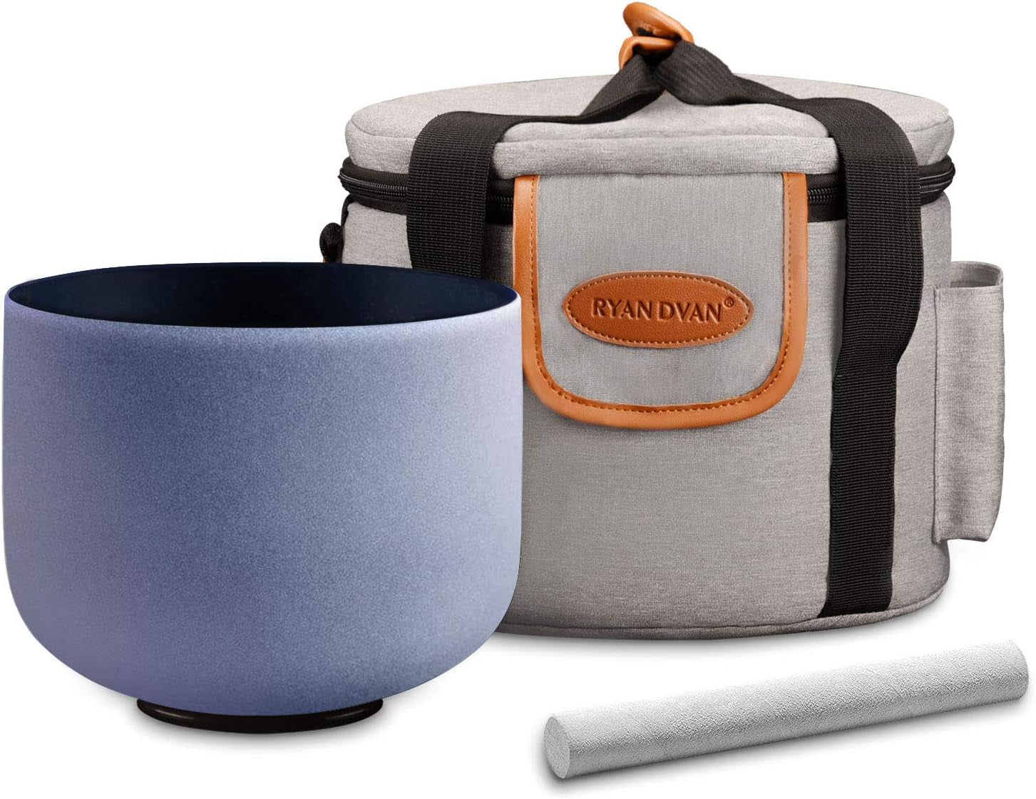 Ryan Dvan 7-12 Inch Frosted Quartz Crystal Singing Bowl Set for Sound Therapy with Mallets, Cases, and O-Ring for Yoga, Meditation, Energy Balancing, and Reiki Healing