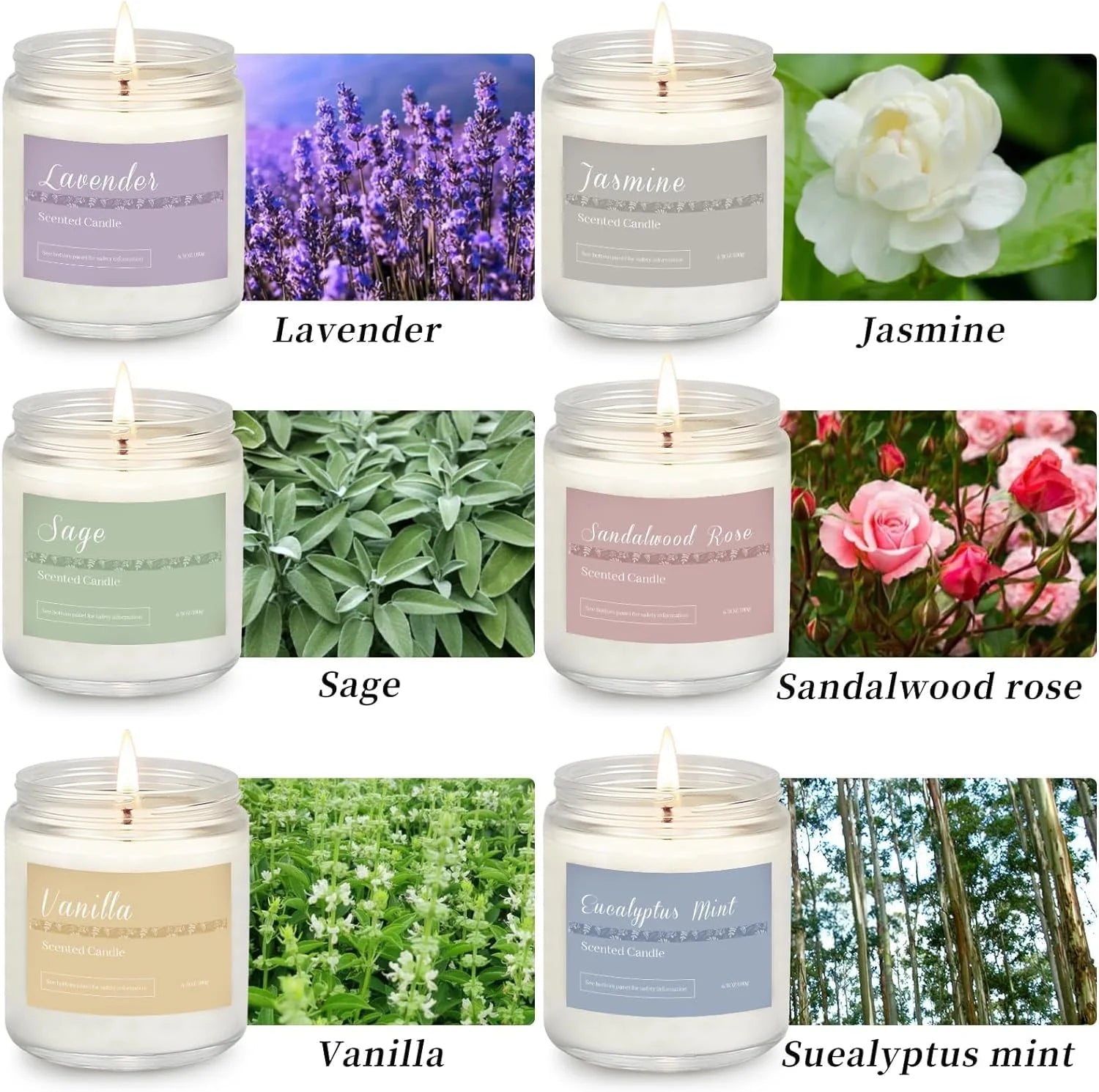 Inadays 6 Pack Candles for Home Scented Aromatherapy Candle Gifts Set for Women, Lavender Candle, 300 Hour Long Lasting Candles, Stocking Stuffers, Birthday, Valentine, Christmas, Anniversary Present