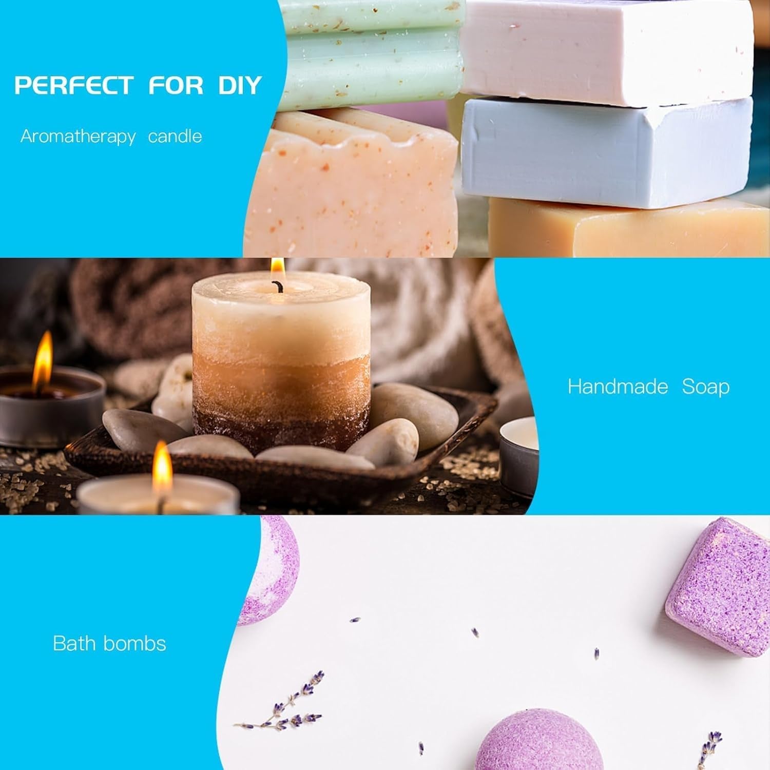 Fruity Fragrance Oil Set for Candle Making, Soap Making, and Aromatherapy - 6 Assorted Scents: Coconut, Blueberry, Grapefruit, Apple, Strawberry, Mango (5ml Each)