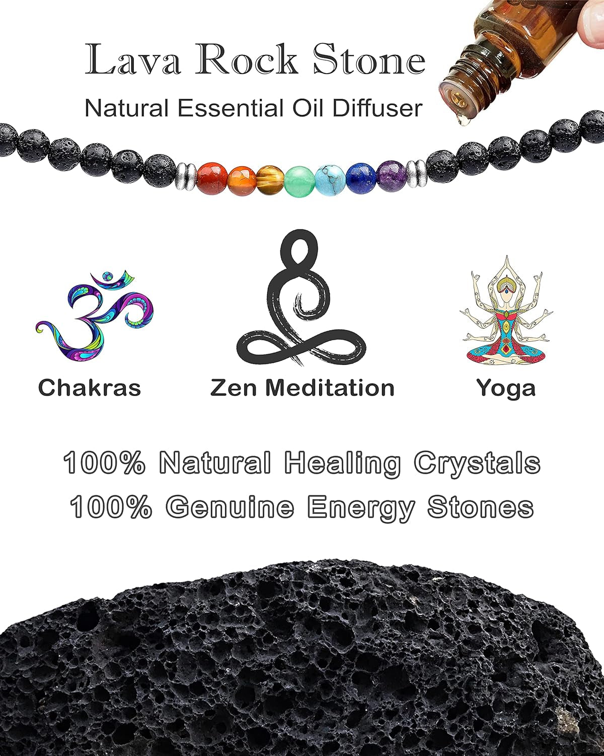 Versatile Chakra Jewelry for Men and Women - Necklaces and Bracelets for Meditation, Calmness, and Anxiety Relief