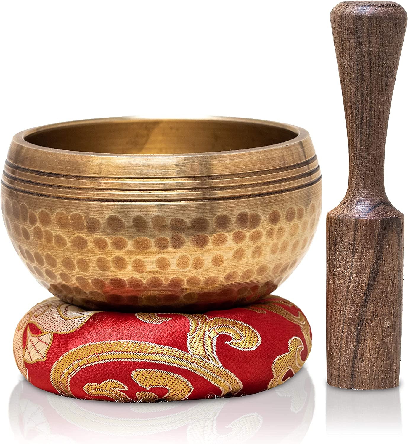 Tibetan Singing Bowls Set - Hand-Hammered Meditation Sound Bowl from Nepal for Yoga, Mindfulness, Healing, and Chakra Balancing (3 Inch)
