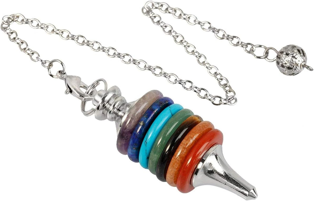 TUMBEELLUWA Healing Crystal Pendulum - Chakra Quartz Dowsing Energy Stone for Divination, Reiki, and Meditation Balancing