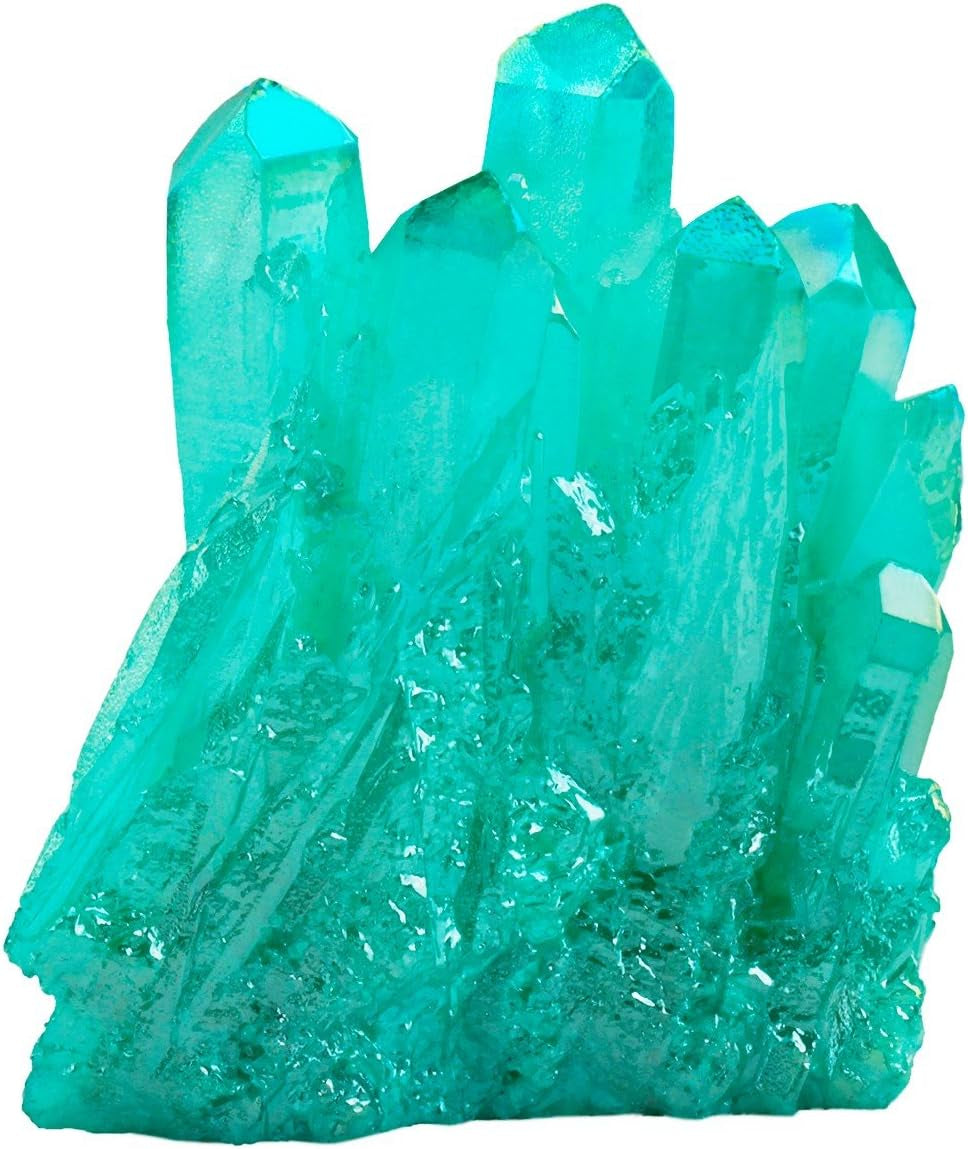 Mookaitedecor Titanium-Coated Natural Rock Crystal Cluster Geode Specimen in Purple and Gold