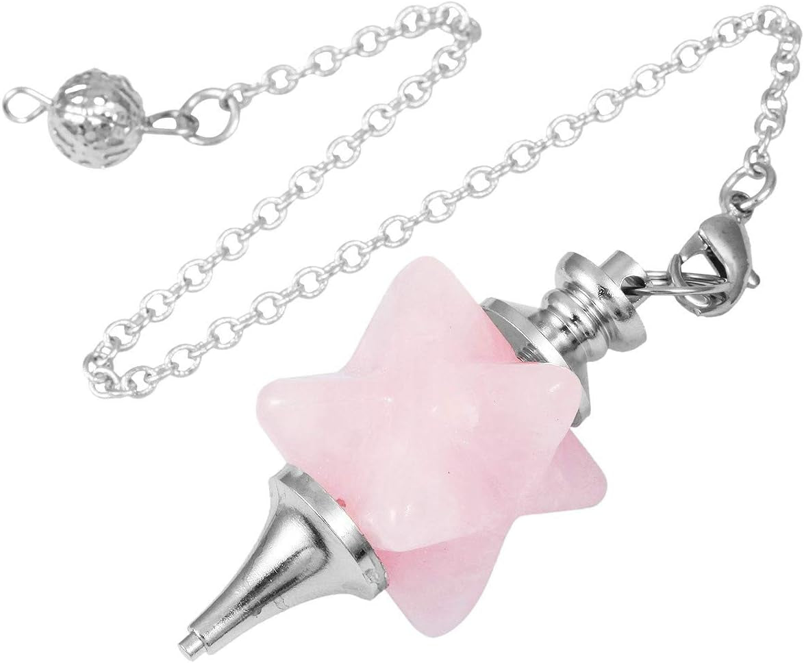 TUMBEELLUWA Healing Crystal Pendulum - Chakra Quartz Dowsing Energy Stone for Divination, Reiki, and Meditation Balancing