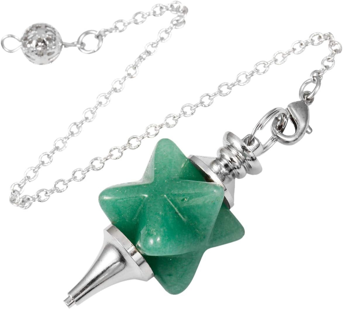 TUMBEELLUWA Healing Crystal Pendulum - Chakra Quartz Dowsing Energy Stone for Divination, Reiki, and Meditation Balancing