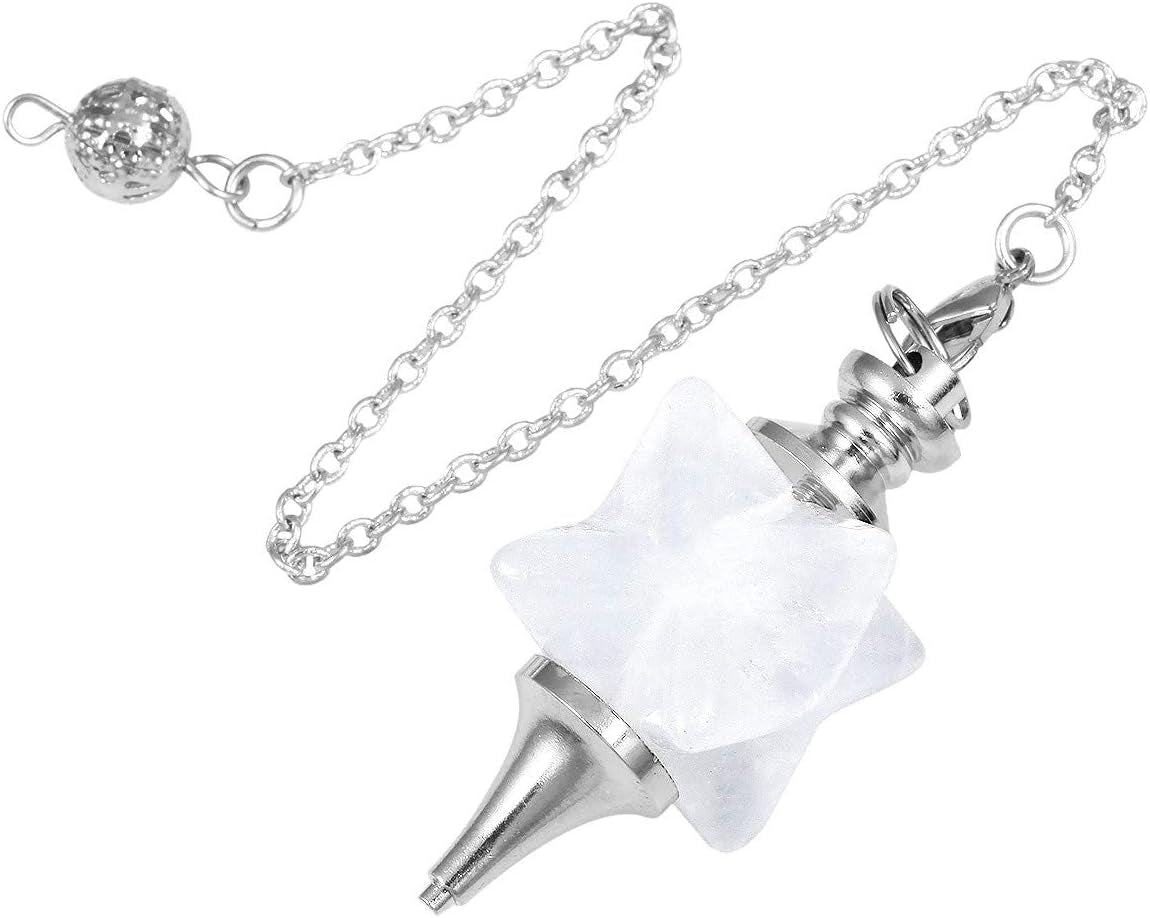 TUMBEELLUWA Healing Crystal Pendulum - Chakra Quartz Dowsing Energy Stone for Divination, Reiki, and Meditation Balancing