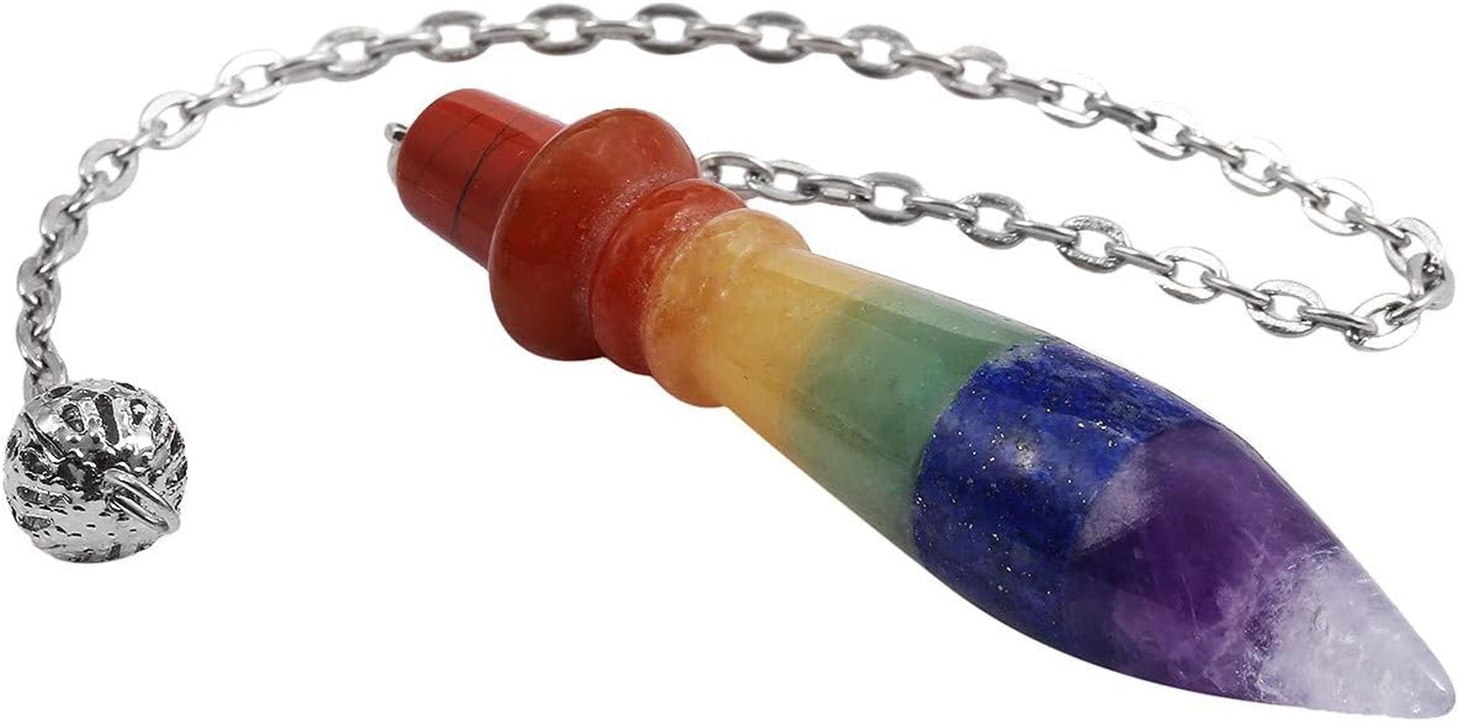 TUMBEELLUWA Healing Crystal Pendulum - Chakra Quartz Dowsing Energy Stone for Divination, Reiki, and Meditation Balancing