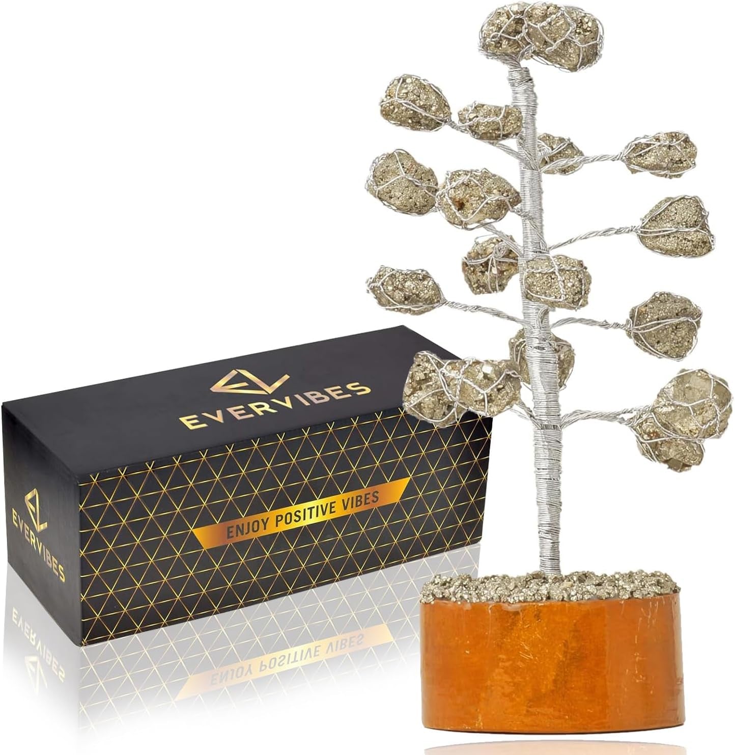 Amethyst Chakra Gemstone Money Tree of Life with Necklace - Handmade Spiritual Decor and Feng Shui Healing Crystal Figurine for Good Luck, Wealth, and Home Office Desk Decoration