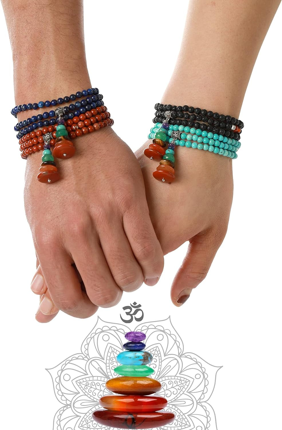 Versatile Chakra Jewelry for Men and Women - Necklaces and Bracelets for Meditation, Calmness, and Anxiety Relief