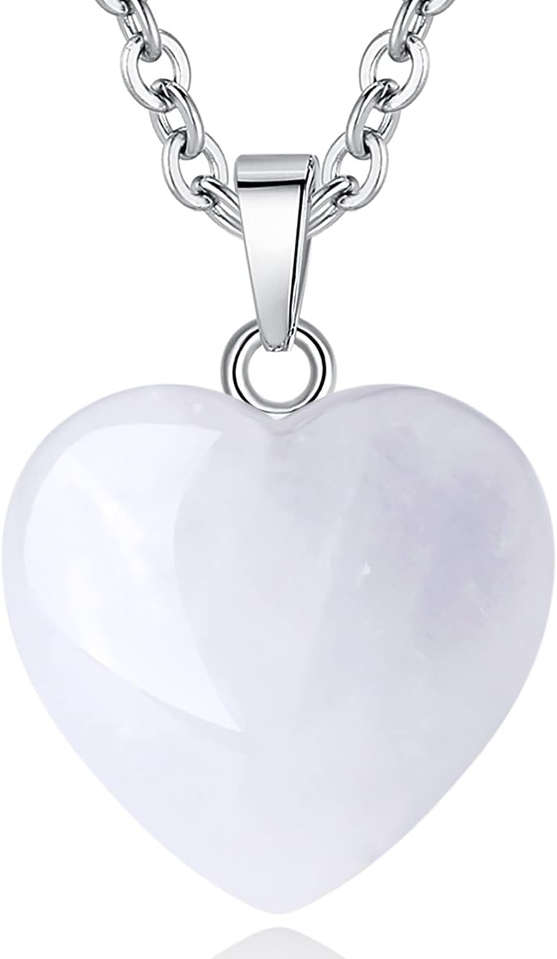 Rose Quartz Healing Crystal Necklace - Heart-Shaped Reiki Energy Jewelry for Women - Perfect Gift for Mother's Day and Christmas