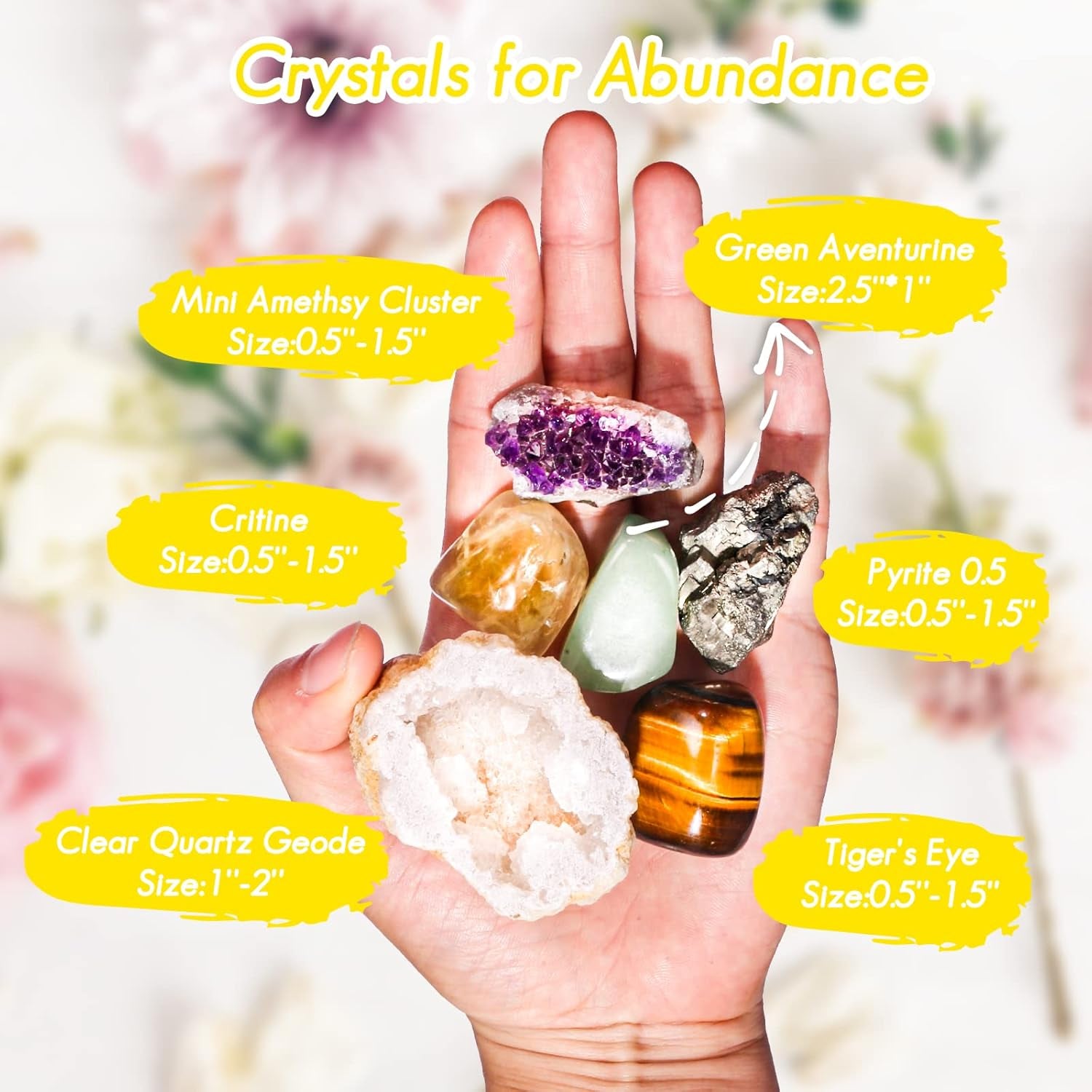 Qiancannaor Abundance and Prosperity Crystal and Healing Stones Set for Spiritual Practices, Meditation, and Feng Shui