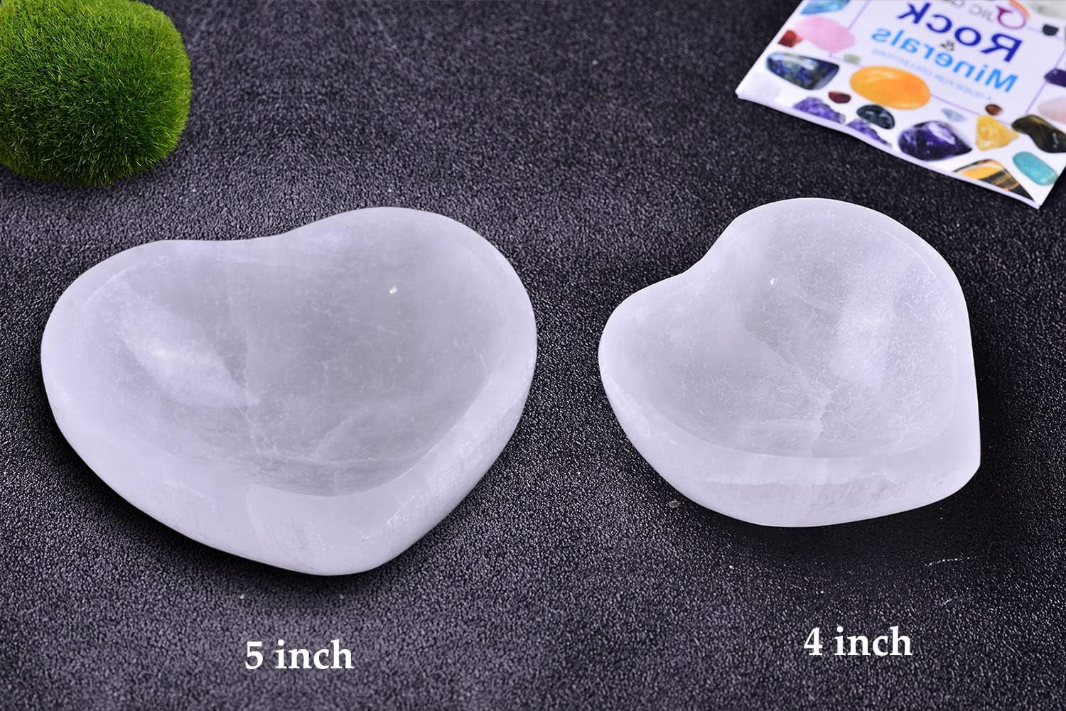 Hand-Carved 5" Heart-Shaped Selenite Bowl for Cleansing and Decoration